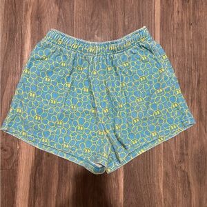 A.LAB flower blue terry cloth shorts